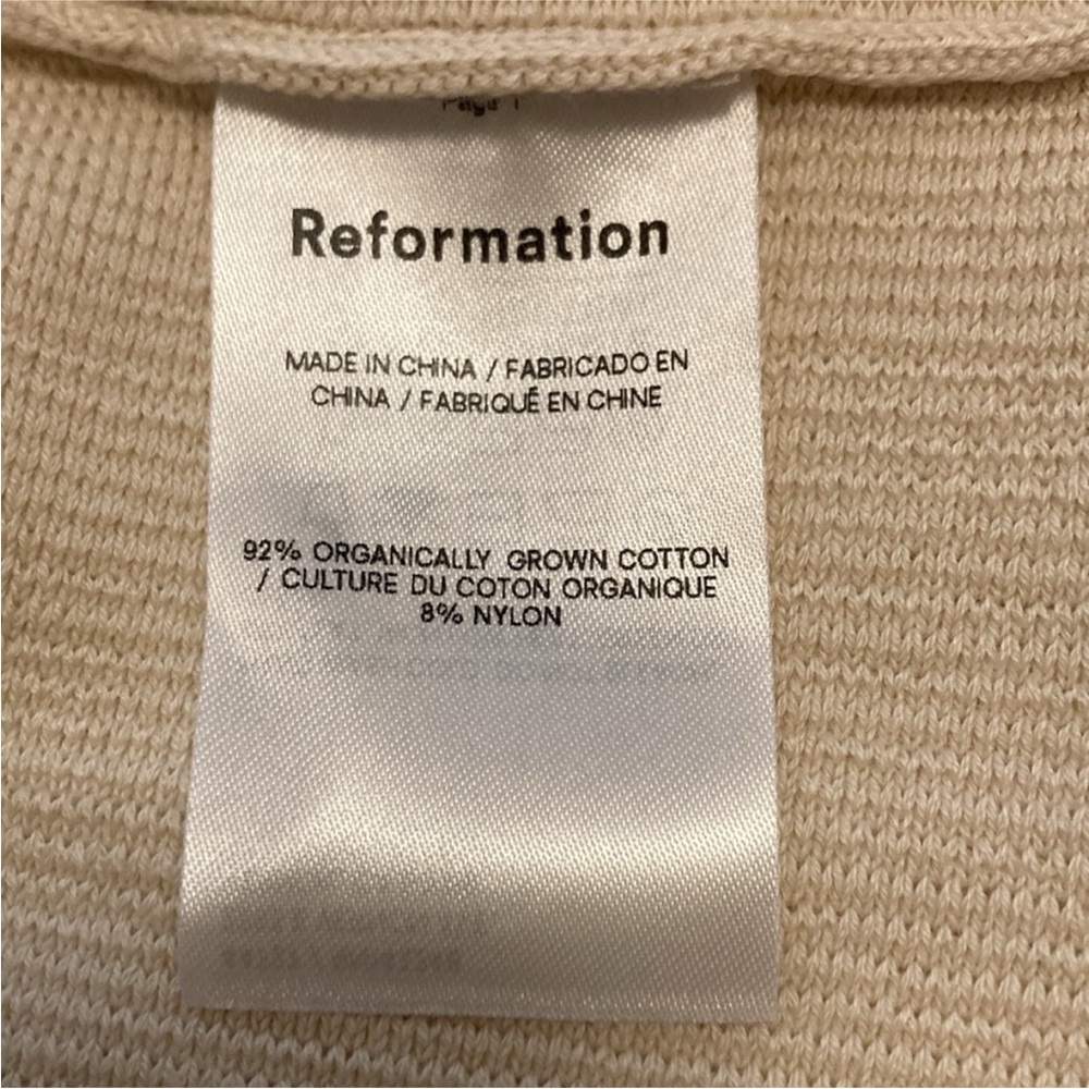 Reformation Cream Ribbed Tank Top - Picture 3 of 3